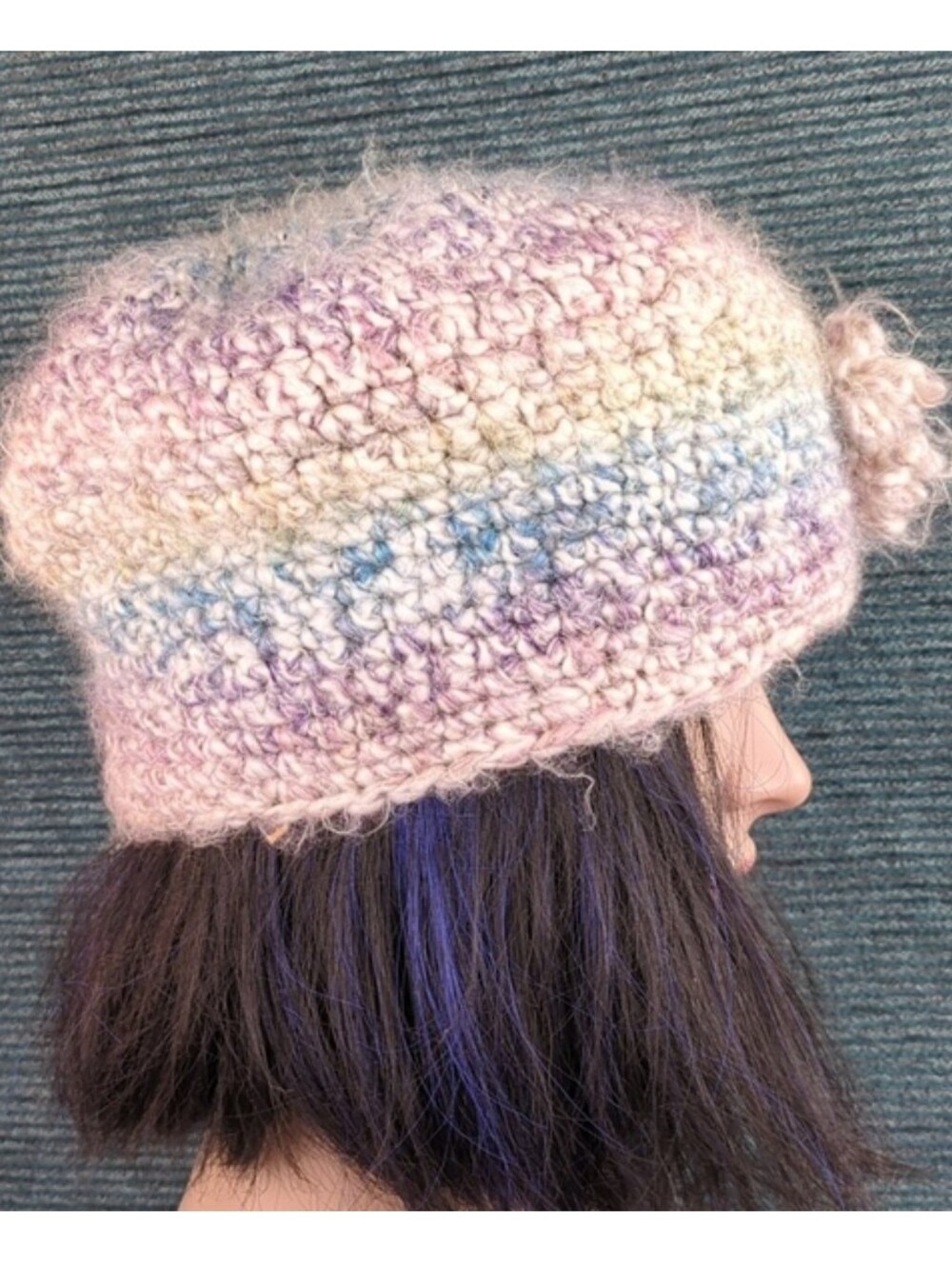 Vintage, Super Soft, Knit Winter Hat In Pretty Pastels - Picture 4 of 5